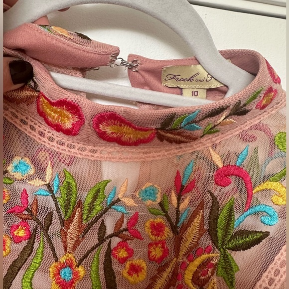 Frock And Frill Tall Folk Embroidered Tassel Skater Dress - Nude / US 6 - Picture 5 of 5